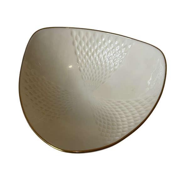 Lenox Other - Vtg Lenox‎ Harliquin Triangular Trinket Dish 24K Gold Trim Fine China Porcelain